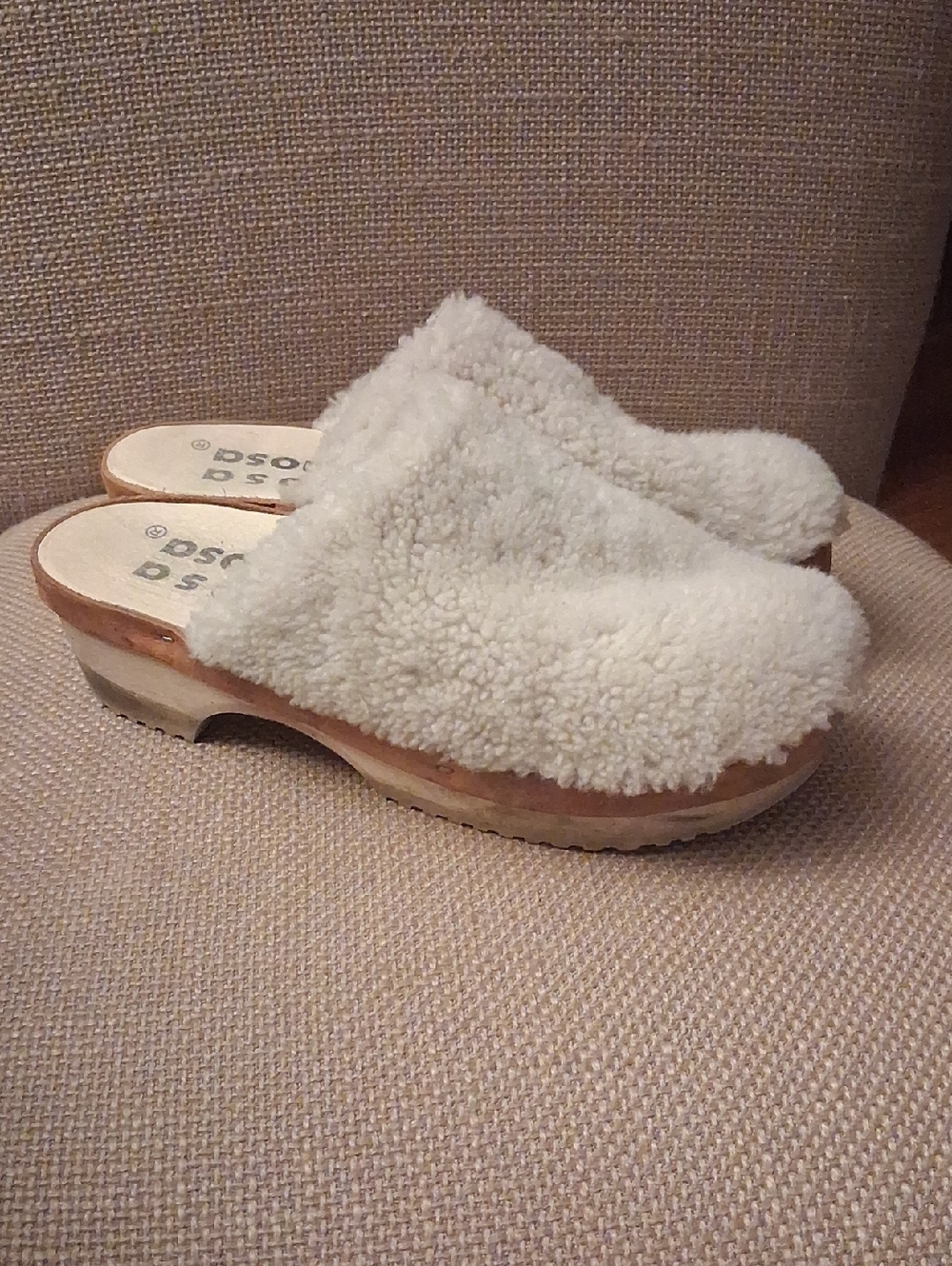 Rosa Mosa Wool-Trim Sherpa Clog Mules  Size 38 US Size 7.5